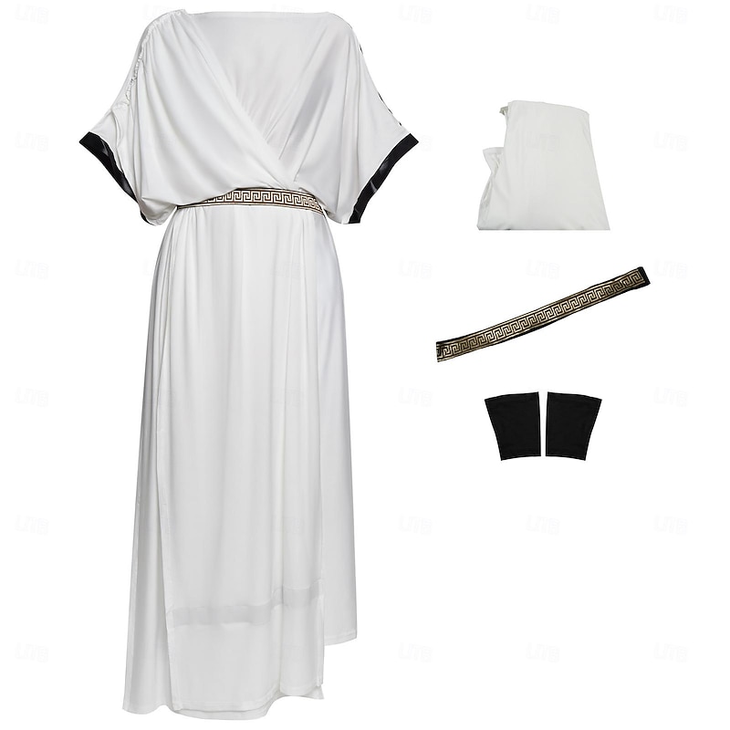 Greek Gods Halloween Cosplay Costume Robe Vintage Inspired Adults' Men's Carnival Masquerade Party Masquerade Easy Halloween Costumes Dress Up3
