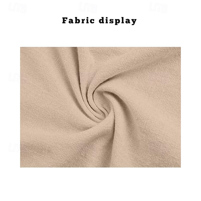 Men's Geometry Shirt Linen Shirt Summer Hawaiian Shirt Long Sleeve Tribal Vacation Daily Wear Going out Spring &  Fall Stand Collar Buttons Print Khaki4