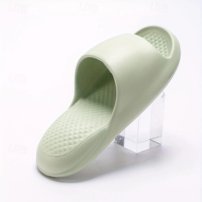 Plush Comfort Indoor Slides Slippers Featherweight Non-Slip Solid Colors for Home Bath Use3