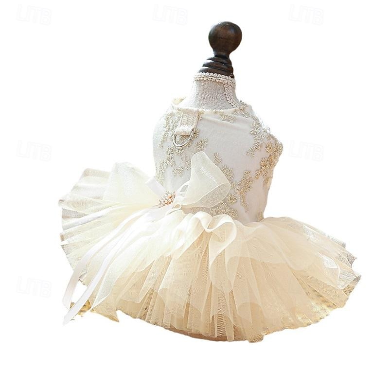 Dog Cat Wedding Dress Cute Party Winter Breathable Soft Washable Comfortable Outdoor Wedding Party Casual Daily Dog Clothing for Bichon Frise Pomeranian Baby Pet Papillon Small3