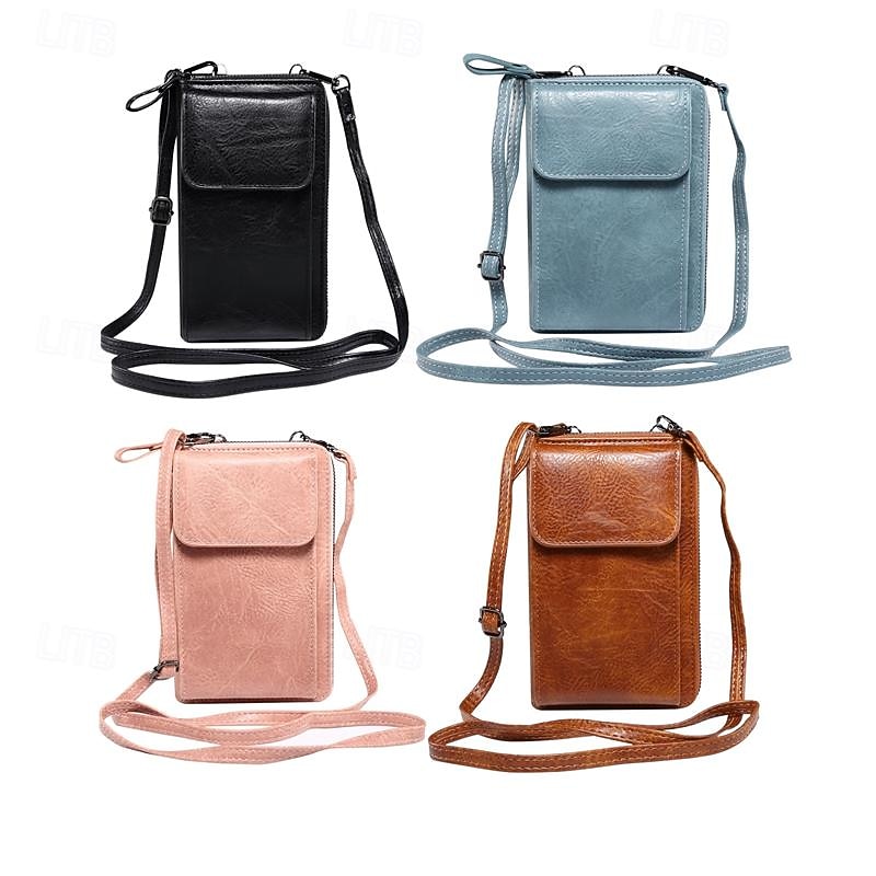 Fashion Casual Leather Women Shoulder Strap Purse Cellphone Case Mobile Phone Bag