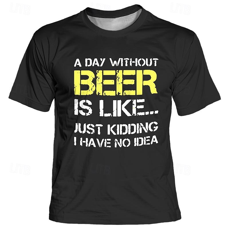 Men's Funny Beer Graphic T-Shirt: 