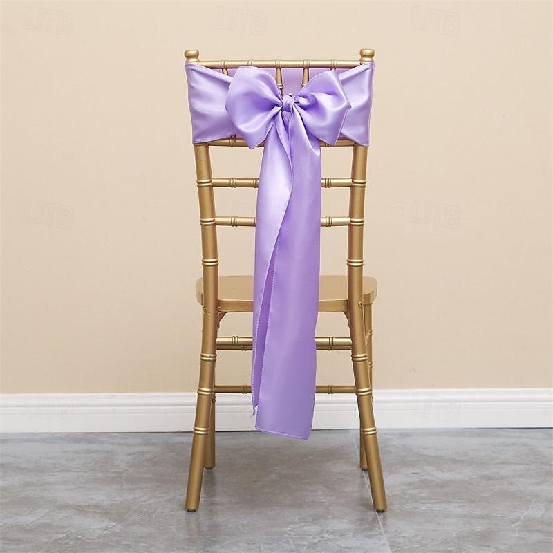 20 PCS Satin Chair Sashes Bows Universal Chair Cover for Wedding Reception Restaurant BanquetPartyHotel Event Decorations2