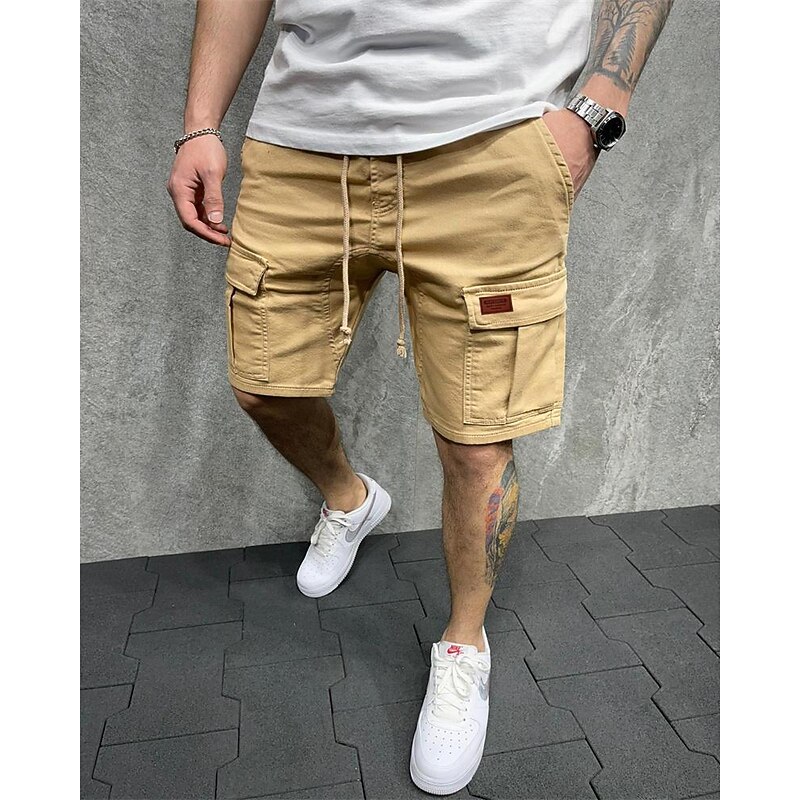 Men's Cargo Shorts Shorts Work Shorts Multi Pocket Plain Wearable Short Outdoor Daily Going out Fashion Classic Black Yellow