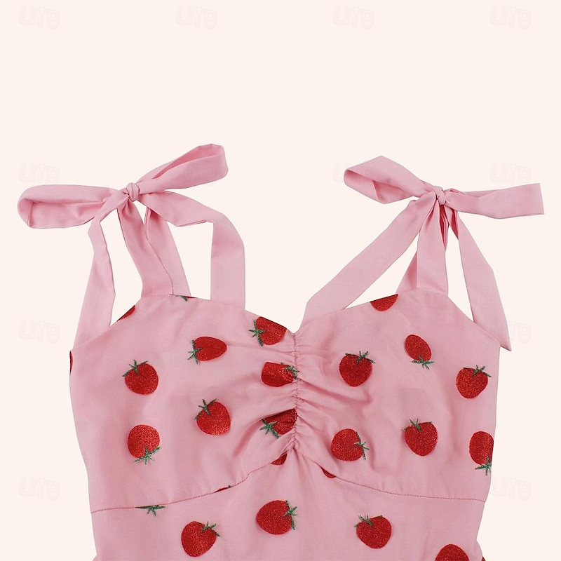 Retro Vintage 1950s Midi Dress A-Line Dress Swing Dress Fruit Fancy Dress Women's Date Bachelorette Party Adults' Dress Homecoming Dresses Summer Spring3