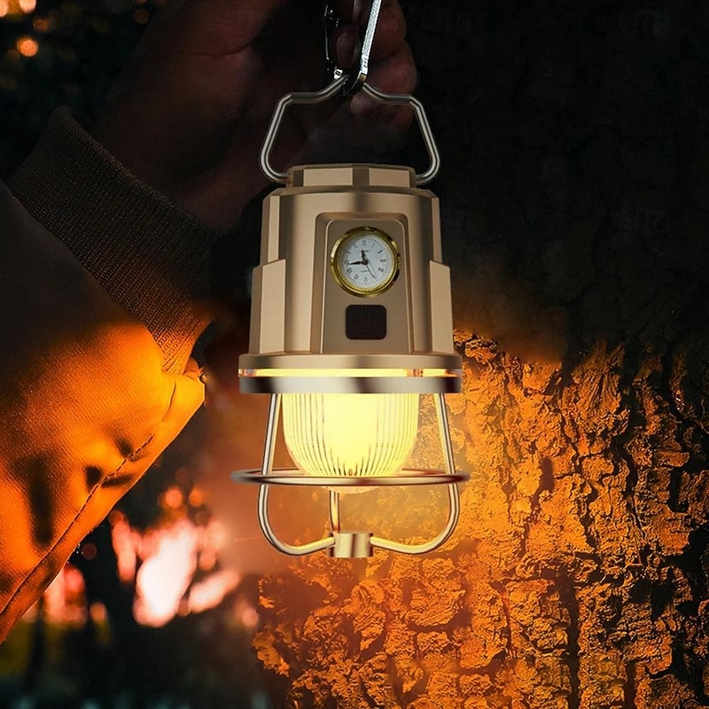 Rechargeable Camping Lantern Rechargeable Portable Tent Light IPX4 Waterproof Outdoor Lighting Accessory for Hiking Fishing  Outdoor CampingTent Decoration 1PC4