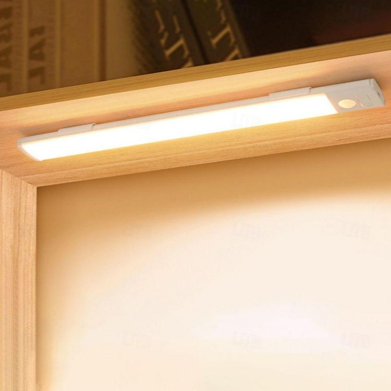 Ultra Thin Human Body Induction Light Rechargeable Magnetic Suction Self-Adhesive Long LED Wardrobe Wine Cabinet Light Strip