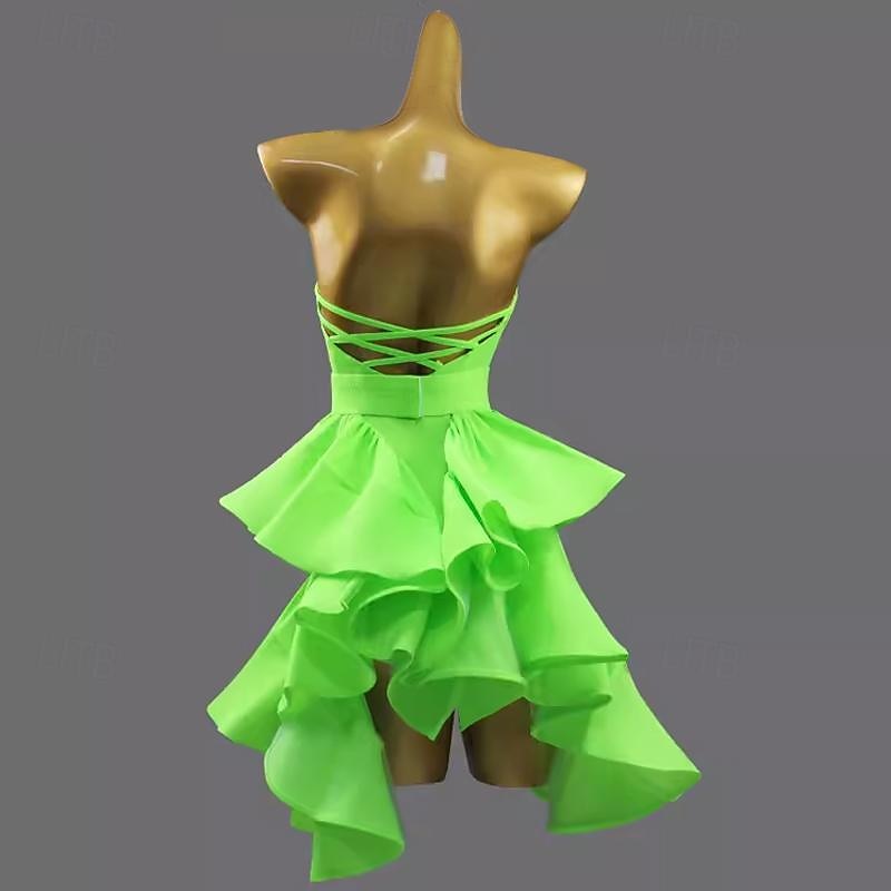 Latin Dance Exotic Dancewear Dress Pure Color Women's Performance Daily Wear Sleeveless Spandex2