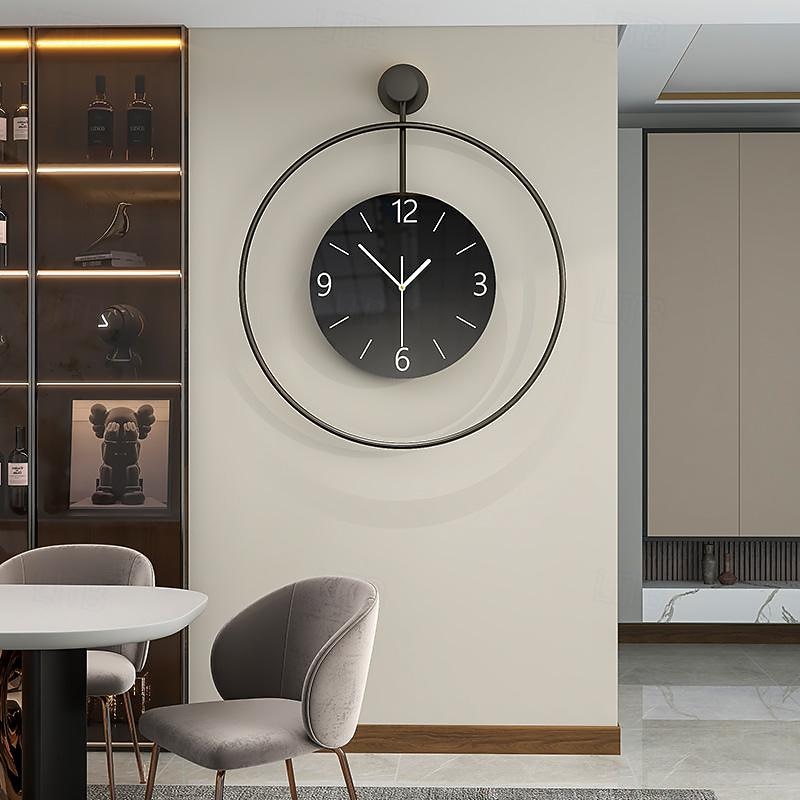 Wall Clock Modern Silent Wall Clock Decor Modern Wall Clock Non-Ticking Wall Clock Metal Decorative for Kitchen Home Office Living Room Bedroom Decor Clock 50 60 cm2