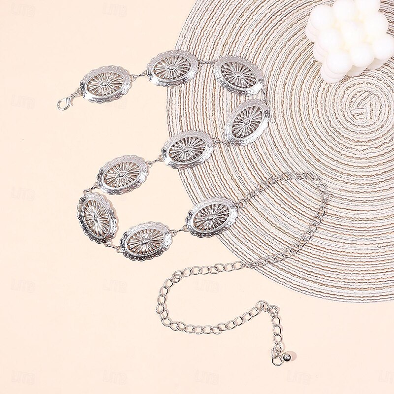 Retro Vintage Y2K Waist Chain Chain Belts Pirate Elven Fancy Dress Women's Celtic Viking Fantasy Masquerade Daily Wear Adults' Belt4