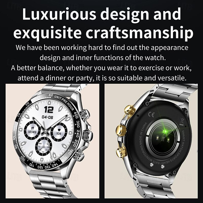 696 AK63 Smart Watch 1.43 inch Smartwatch Fitness Running Watch Bluetooth ECG+PPG Pedometer Call Reminder Compatible with Android iOS Women Men Hands-Free Calls Message Reminder IP 67 46mm Watch Case3