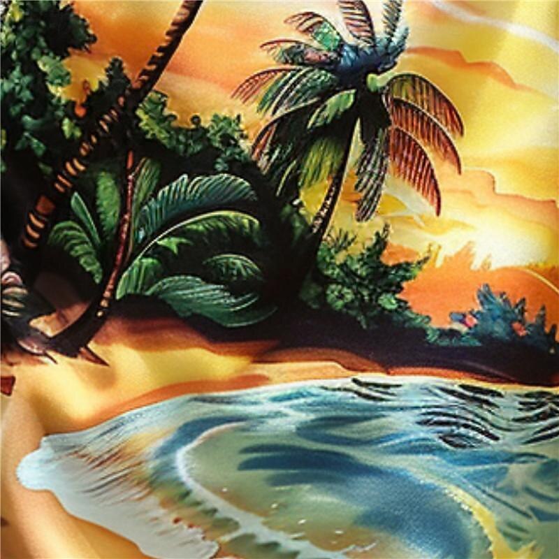 Men's Coconut Tree Landscape Swim Shorts Board Shorts Swimming Trunks Mid Waist Vacation Hawaiian Holiday Vacation Holiday Beach Drawstring with Mesh lining Elastic Waist Designer Clothing Apparel4