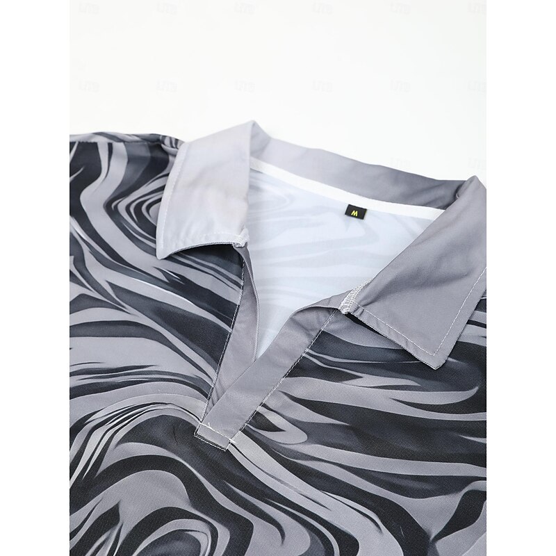 Men's Graphic Polo Shirts Golf Shirt Short Sleeve Polo Shirts V Neck Casual Vacation Wear Rave Wear Party Outfits 3D Print Yellow Red Blue3