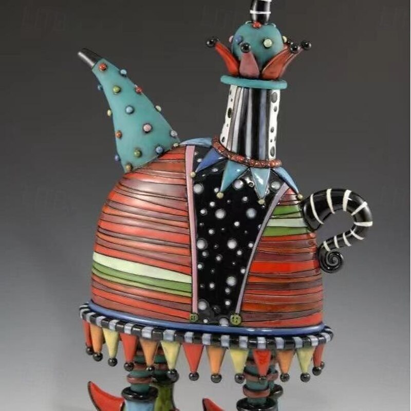 COLORFUL CREATIVE TEAPOT DECORATION, Colorful Resin Teapot Home rnaments4