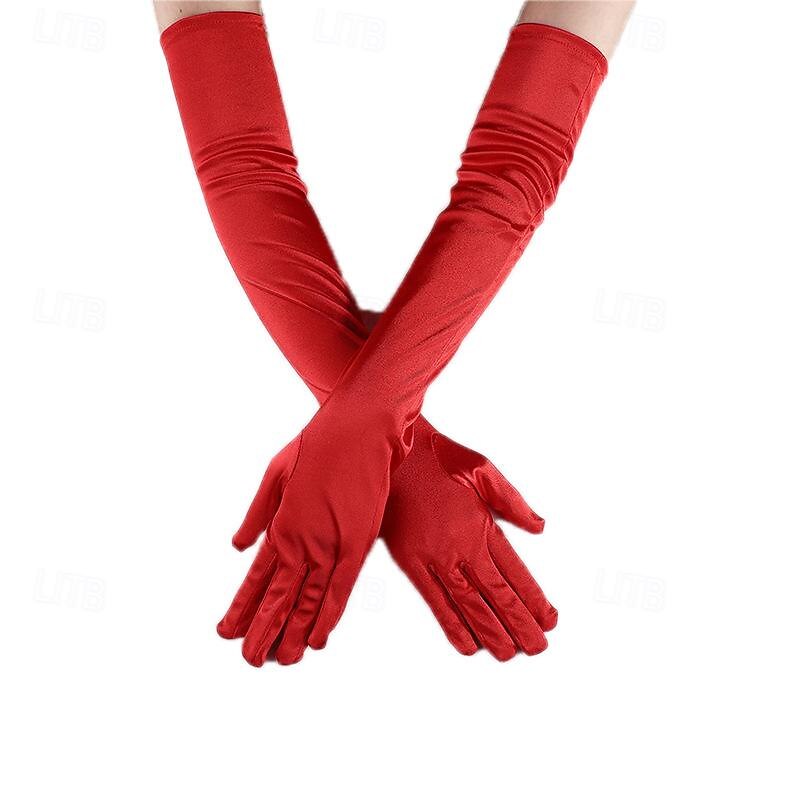 Fashion Adult Women Satin Gloves Long Sexy Mittens Evening Party Elegant Wedding Dress Gloves4