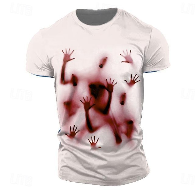 Men's Graphic Reflection T Shirt Short Sleeve T shirt 3D Print Crew Neck Shirt Retro Vintage Casual Street Style Sports Outdoor Holiday Going out Black Red Gray Spring & Summer Clothing Apparel S M L4