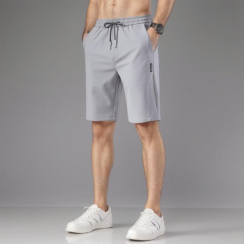 Men's Athletic Shorts Active Shorts Casual Shorts Pocket Drawstring Elastic Waist Plain Comfort Quick Dry Outdoor Daily Going out Fashion Streetwear Black Light Green2