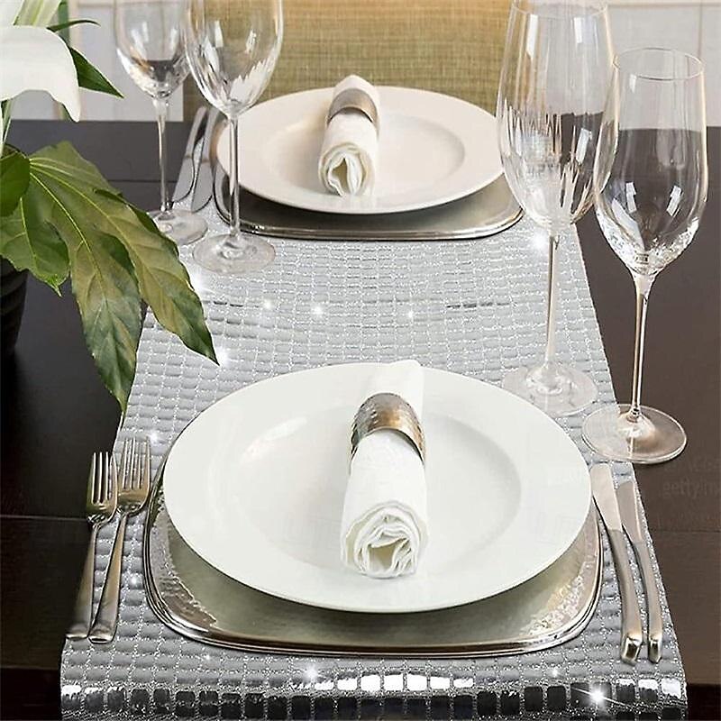 2 Pcs Sequin Disco Party Table Runner 12x108 Inch Disco Party Decoration For Banquet Wedding Reception Baby Shower Bridal Shower Christmas4