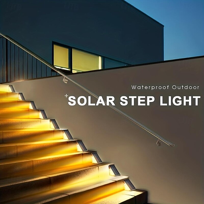 Solar Deck Lights Motion Sensor Step Stair Lights, Waterproof Outdoor Stair Step Lights Auto On/off Solar Lights for Steps Stairs Porch Yard Patio Pathway Decoration