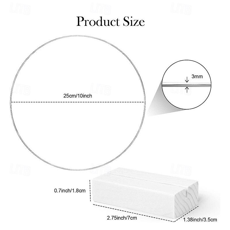 2 Pcs Wooden Base Metal Handmade Wreath Iron Ring Wedding Table Decoration Diy Wreath Scene Decoration4