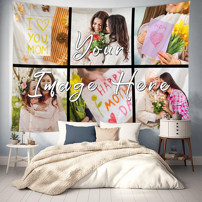 Graduation Customized Personalize Gift Best Graduation Gift Hanging Tapestry 6 Grids with Your Photo Wall Art Mural Decor Photograph Backdrop Home Bedroom Living Room Decoration2
