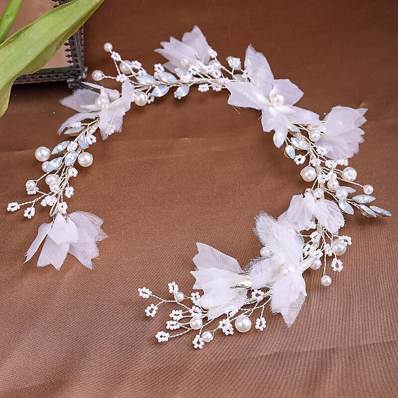 Crown Tiaras Headbands Headpiece Polyester Rhinestone Wedding Cocktail Luxury Retro With Rhinestone Faux Pearl Headpiece Headwear4