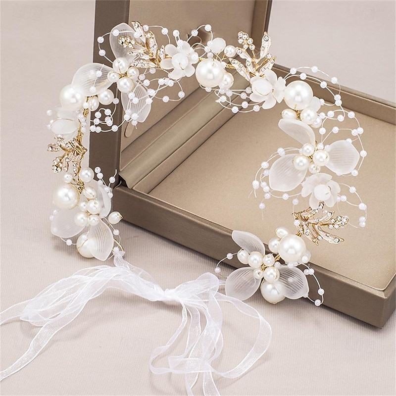 Bride Headband Wreath European And American Handmade Pearl Flower Headband New Forest Style Hair Accessories Super Fairy Bride Headband4