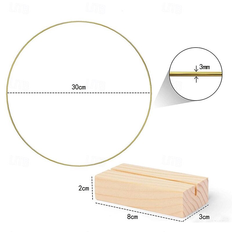 Golden Iron Ring Wedding Wreath Props Dining Table Center Ornaments Iron Art Dream Catching Net Decoration Wreath2