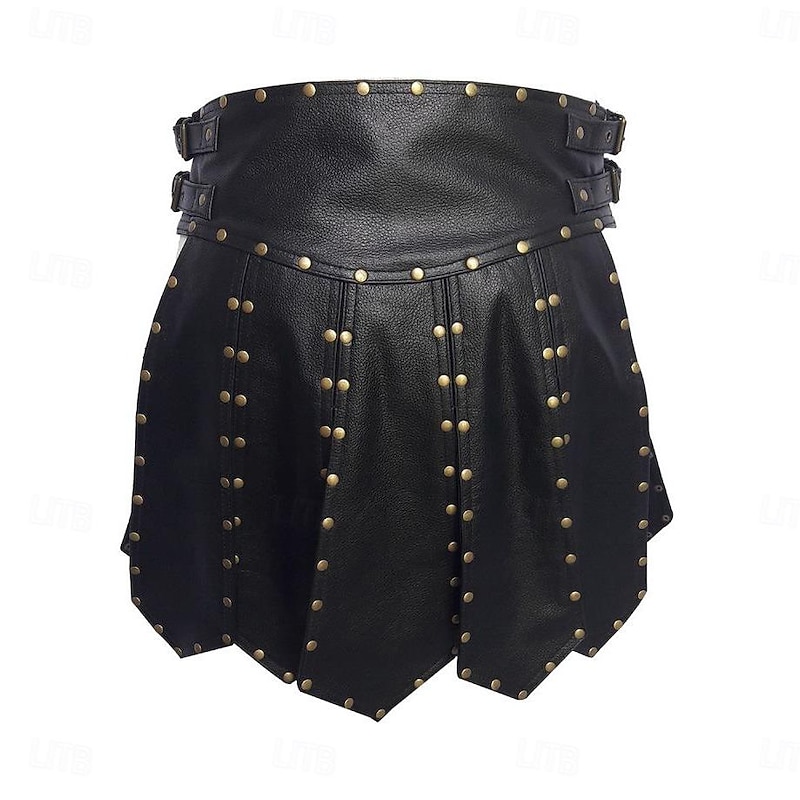 Retro Vintage Medieval Renaissance Skirt Armor Kilts Pirate Viking Shieldmaiden Fancy Dress Men's Halloween Carnival LARP Adults Skirt