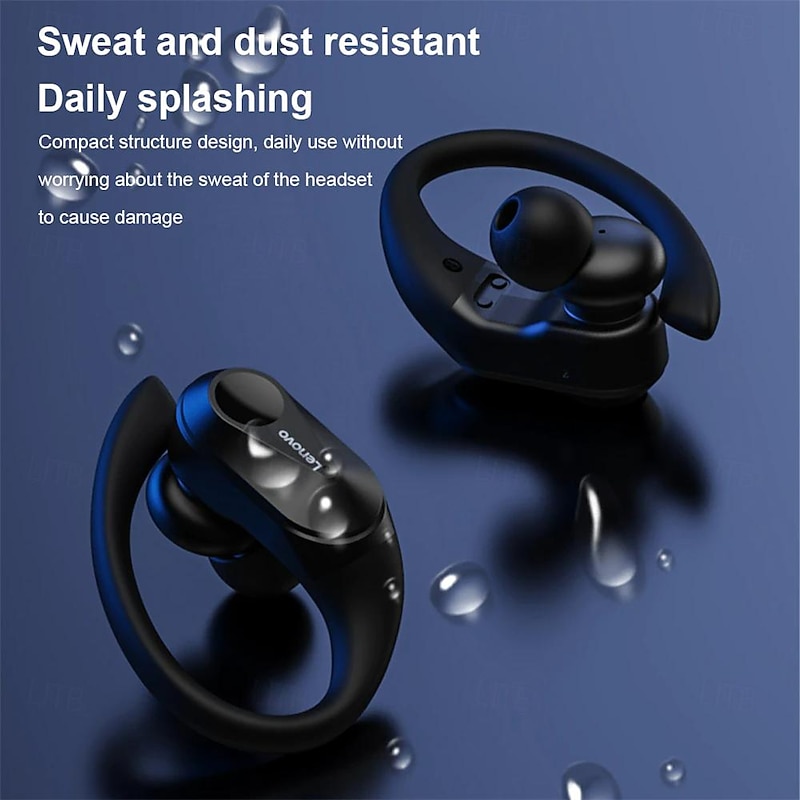 Lenovo LP75 True Wireless Headphones TWS Earbuds Ear Clip Bluetooth 5.2 IPX5 Deep Bass Long Battery Life for Apple Samsung Huawei Xiaomi MI  Fitness Running Everyday Use Mobile Phone Car Motorcycle3