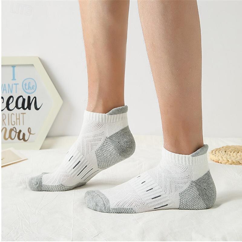 Men's 6 Pack Multi Packs Socks Ankle Socks Low Cut Socks Running Socks Casual Socks Black White Color Color Block Sports & Outdoor Casual Daily Basic Medium Spring Fall Fashion 6