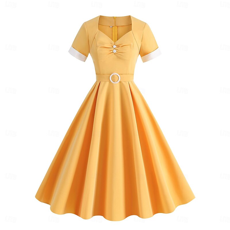 Retro Vintage 1950s Cocktail Dress Dress Party Costume A Line Dress Fancy Dress Women's Masquerade Event / Party Bachelorette Party Adults' Dress Homecoming Dresses