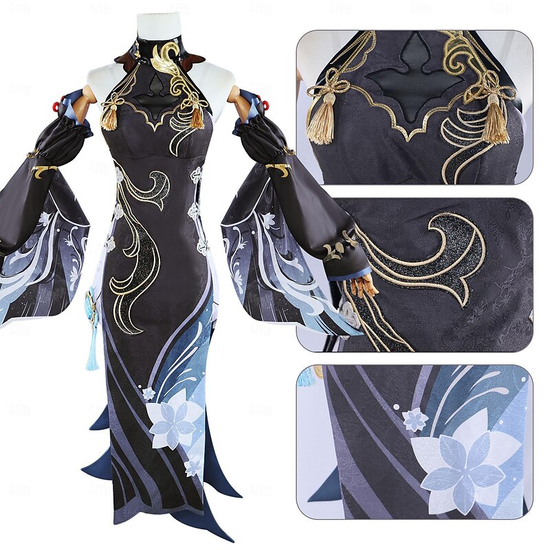 Genshin Impact Shenhe Xingqiu Anime Dress Cosplay Costume Outfits Cosplay Suits Accessories Carnival Masquerade Costume For Women's Adults'2