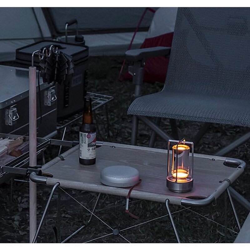 Aluminum Rechargeable Lamp 3-Color Touch Dimming Indoor Bedroom Living Room Atmosphere Light Outdoor Camping Lamp Type-C2