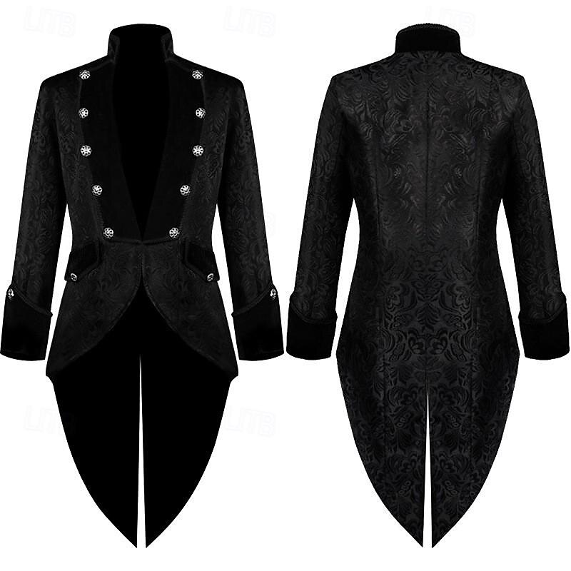 Punk & Gothic Medieval Renaissance Coat Tuxedo Tailcoat Vampire Plague Doctor Plus Size Fancy Dress Men's Steampunk Masquerade Party Evening Wear Masquerade Adults' Coat4