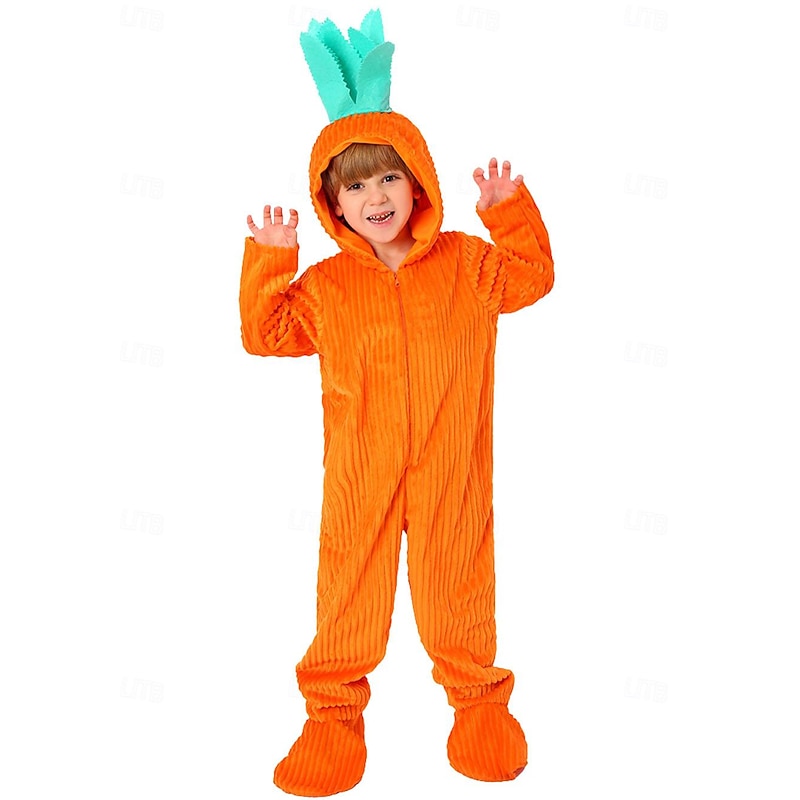 carrot Halloween Cosplay Costume Outfits Carnival Costume Cosplay Kid's Boys' Girls' Carnival Masquerade Easter Party Masquerade Easy Halloween Costumes Dress Up