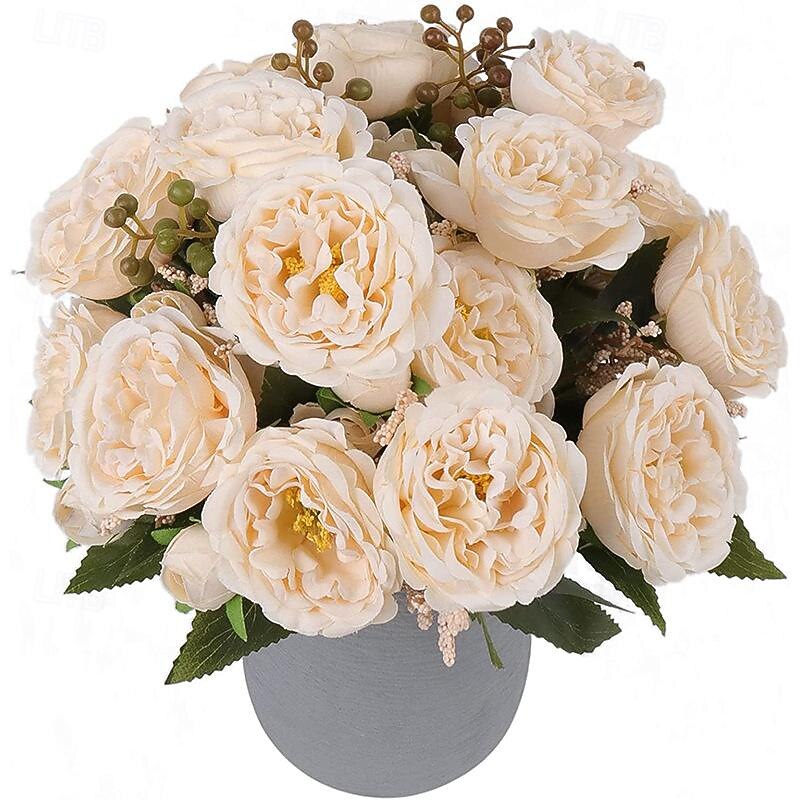 Artificial Peonies 5-head Silk Artificial Flower Bouquet Rose Silk Flower Artificial Flower Daisy Home Decoration Flower3