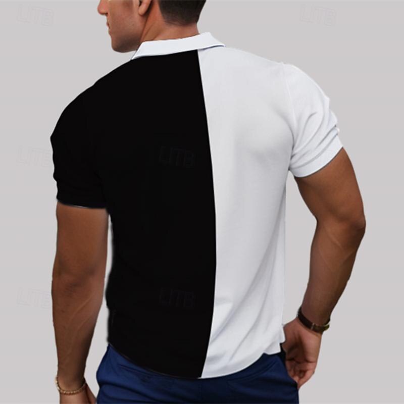 Men's Dragon Polo Shirts Golf Shirt Short Sleeve Polo Shirts Collared Shirts Casual Funny Vacation Wear Party Outfits Buttons 3D Print Summer Black Dark Green2