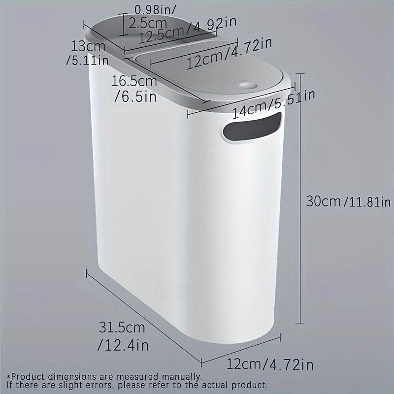 1pc Bathroom Trash Can, Household Creative Slit Trash Can, Bathroom Press Type Trash Can With Lid, Simple Paper Basket, Large Capacity Trash Can, Home Essential3