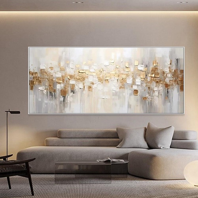 Large hand painted Abstract Gold Texture Oil Painting on Canvas hand painted Minimalist Yellow Ripple Acrylic Painting Modern artwork painting for Living Room Wall Art Decor2