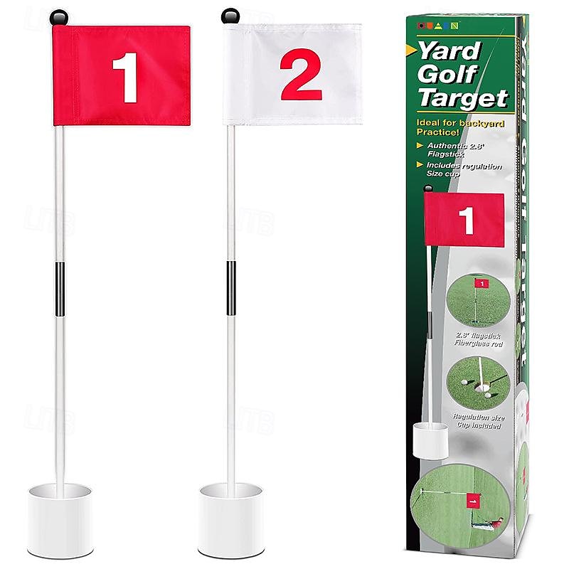 Complete Golf Practice Set - Includes Golf Green Flagstick, Golf Putting Cup, Perfect for Home Backyard Practice Sessions and Improving Your Golf Skills
