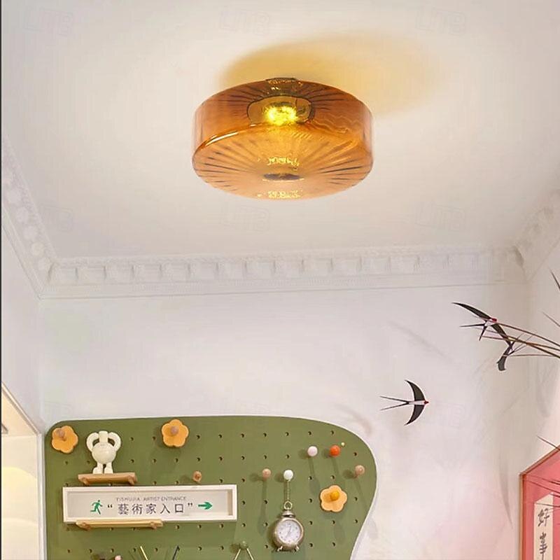 Ceiling Light Coffee Coloured Glass Ceiling Lamp 20/28/38cm for Ceiling Light Brown Mid Century Close to Ceiling Light for Living Room Bedroom Kitchen Dining Room 110-240V