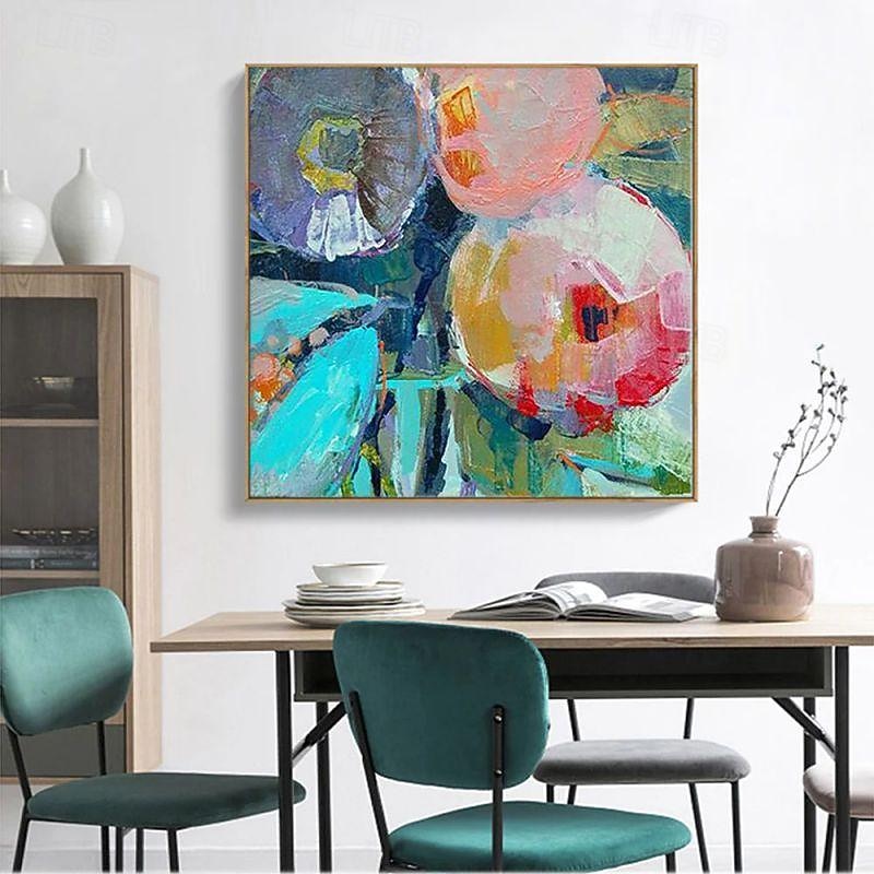 Handmade Oil Painting Canvas Wall Art Decoration Modern Abstract  Flowers for Home Decor Rolled Frameless Unstretched Paintin