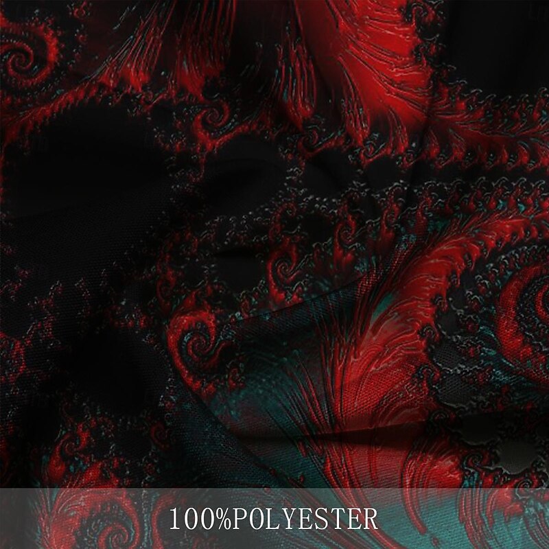 Men's Color Block Button Up Shirt Printed Shirts Long Sleeve Artistic Subcultural Fashion Casual Vacation Party Street Spring & Summer Turndown Print Button-Down Rose+Black Black Green Dark Red Black4