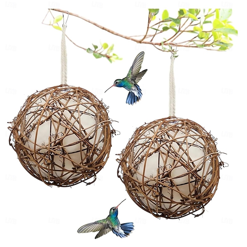 Handmade Birdhouse and Birdhouse Materials - 2025 New Bird Nesting Ball Material for Wild Birds, Hummingbird Nesting Humming Bird House Material Gifts for Bird Watching Nature Lovers