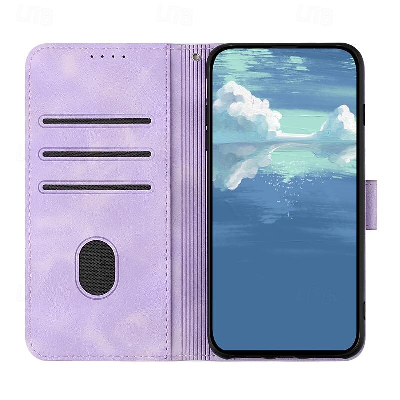 Phone Case For Samsung Galaxy S25 S24 S23 S23 FE S22 S21 Ultra Plus A14 A34 A54 A24 Wallet Case Magnetic with Wrist Strap Kickstand Retro Geometric Pattern TPU PU Leather4