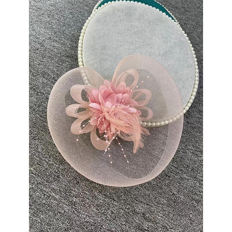 Fascinators Headwear Headpiece Net Veil Hat Wedding Ladies Day With Floral Face Veil Headpiece Headwear2