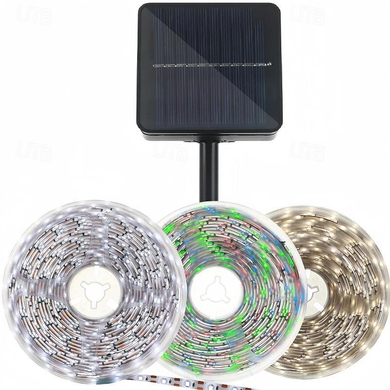 1pc Solar Outdoor Strip Light 5M-300Leds Solar Waterproof Strip Light for Outdoor Courtyard Fences Garden Decoration Tree Lights4
