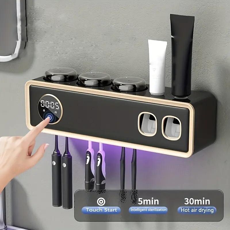 Toothbrush Sanitizer -Toothbrush Sanitizer And Holder - 6 Toothbrush Slots & Timing Function - Cordless Wall Mounted Toothbrushsterlilizer Tooth Brushcleaner For Bathroom2