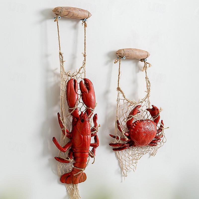 Wall decoration wall hanging Mediterranean style resin seafood model simulation lobster crab store decoration restaurant pendant ornaments2